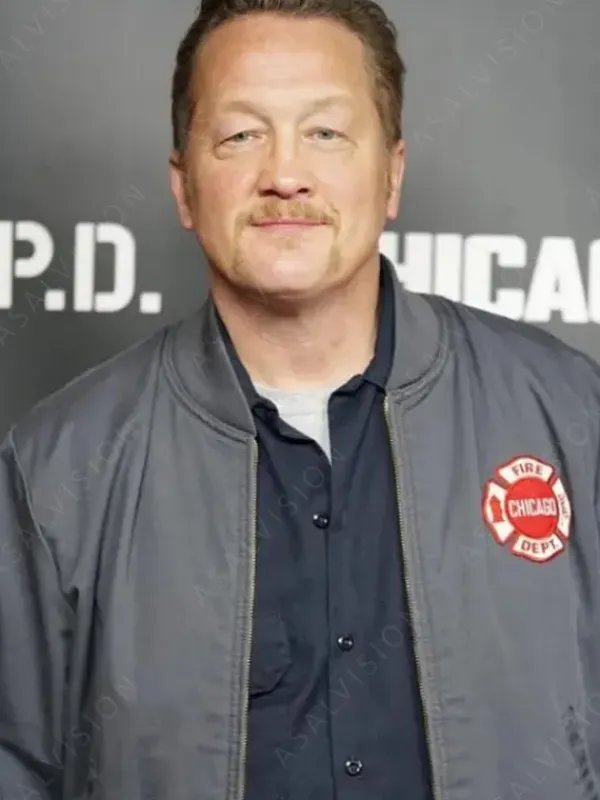 Asal Vision Cotton Jackets | Chicago Fire Christian Stolte Bomber Jacket Grey