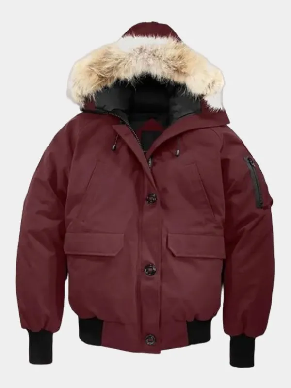 Asal Vision Cotton Jackets | Chicago P.D. Season 8 Hailey Upton Bomber Jacket Maroon