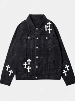 Asal Vision Denim Jackets | Chrome Hearts Denim Jacket Available In Black And Blue