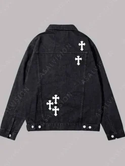 Asal Vision Denim Jackets | Chrome Hearts Denim Jacket Available In Black And Blue