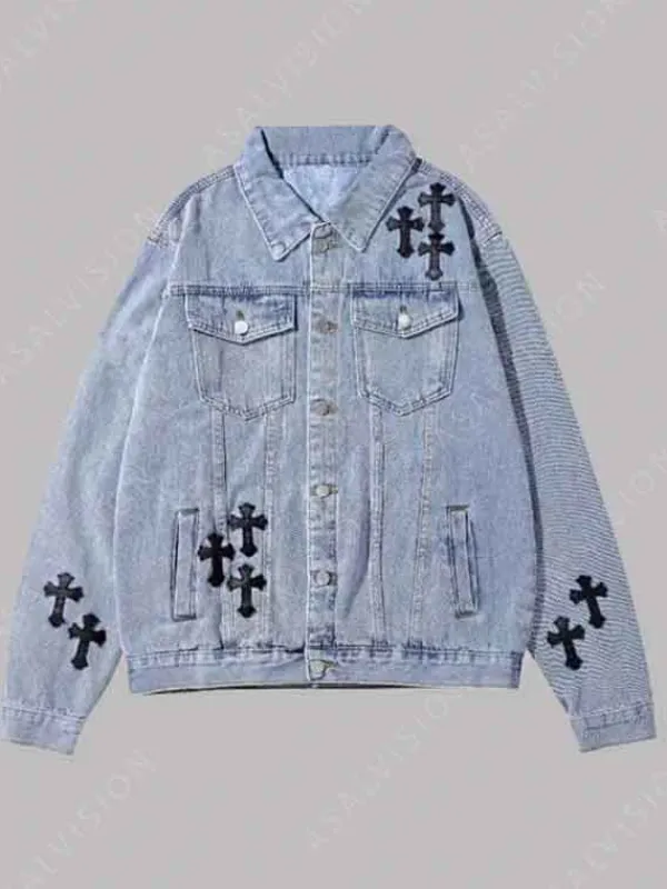 Asal Vision Denim Jackets | Chrome Hearts Denim Jacket Available In Black And Blue