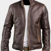Asal Vision Brown Jackets | Cafe Racer Jackets | Classic Distressed Biker Jacket For Men’s Brown