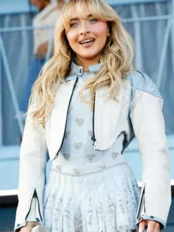 Asal Vision Leather Jackets | Coachella 2024 Sabrina Carpenter Jacket Blue And White