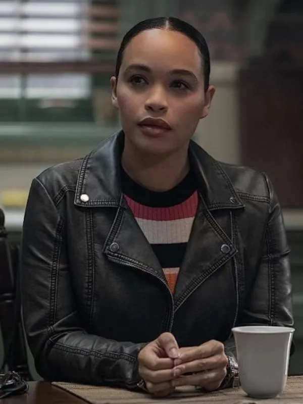 Asal Vision Black Jackets | Leather Jackets | Cobweb 2023 Cleopatra Coleman Biker Jacket Black