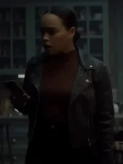 Asal Vision Black Jackets | Leather Jackets | Cobweb 2023 Cleopatra Coleman Biker Jacket Black
