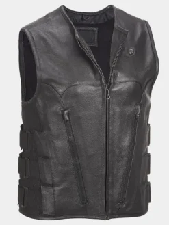 Asal Vision Vests | Commando Leather Vest For Men’s Black