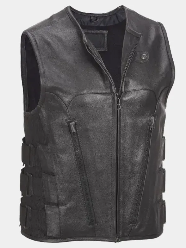 Asal Vision Vests | Commando Leather Vest For Men’s Black