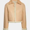 Asal Vision Leather Jackets | Cream Shearling Jacket Cream Color