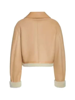Asal Vision Leather Jackets | Cream Shearling Jacket Cream Color