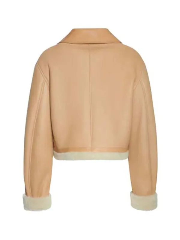 Asal Vision Leather Jackets | Cream Shearling Jacket Cream Color