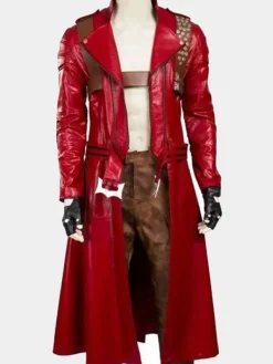 Asal Vision Women Coats | Men Coats | Dante Devil May Cry 3 Leather Trench Coat Red