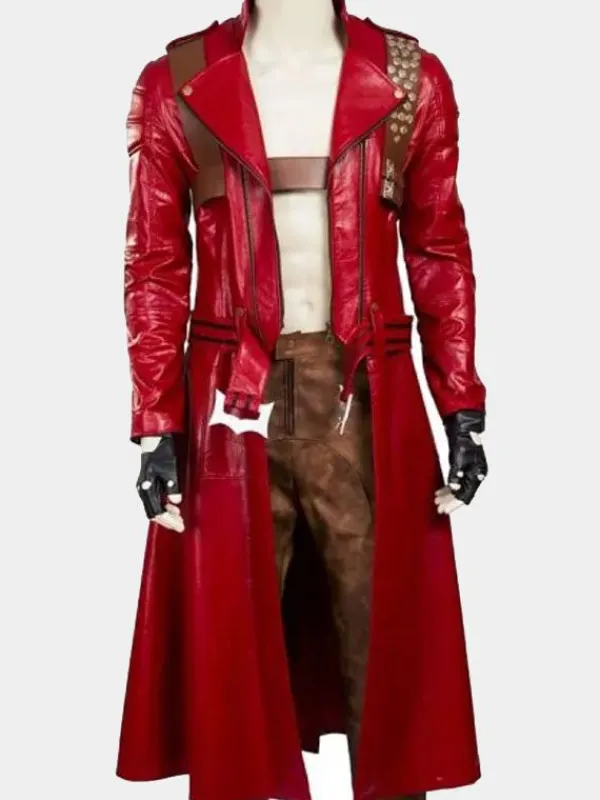 Asal Vision Women Coats | Men Coats | Dante Devil May Cry 3 Leather Trench Coat Red