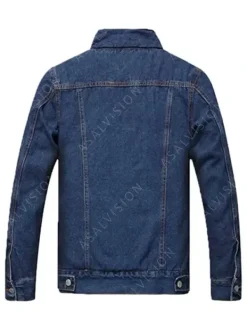 Asal Vision Denim Jackets | Dark Faux Fur Lined Sherpa Denim Jacket Blue