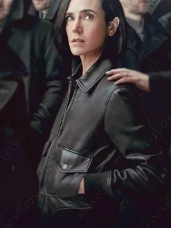 Asal Vision Leather Jackets | Dark Matter Jennifer Connelly Bomber Leather Jacket Black