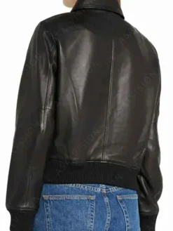Asal Vision Leather Jackets | Dark Matter Jennifer Connelly Bomber Leather Jacket Black