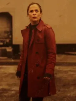 Asal Vision Women Coats | Dark Matter Season 1 Amanda Lucas Trench Coat Maroon