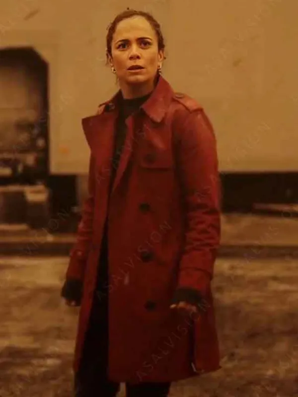 Asal Vision Women Coats | Dark Matter Season 1 Amanda Lucas Trench Coat Maroon