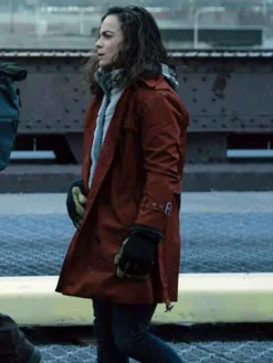 Asal Vision Women Coats | Dark Matter Season 1 Amanda Lucas Trench Coat Maroon