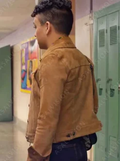 Asal Vision Leather Jackets | Davey & Jonesie’s Locker Season 1 Emile Suede Jacket Brown