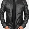 Asal Vision Black Jackets | Cafe Racer Jackets | Declan Men’s Cafe Racer Leather Jacket Black