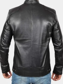 Asal Vision Black Jackets | Cafe Racer Jackets | Declan Men’s Cafe Racer Leather Jacket Black