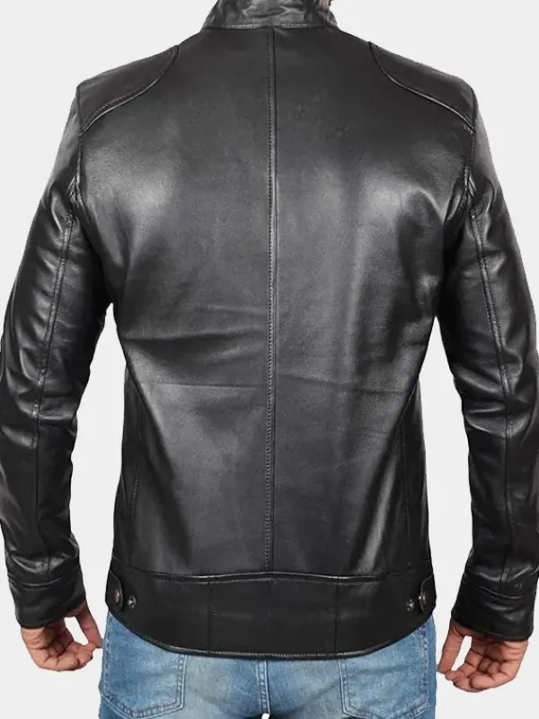 Asal Vision Black Jackets | Cafe Racer Jackets | Declan Men’s Cafe Racer Leather Jacket Black