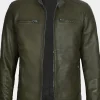 Asal Vision Cafe Racer Jackets | Biker Jackets | Declan Leather Jacket For Men Military Green