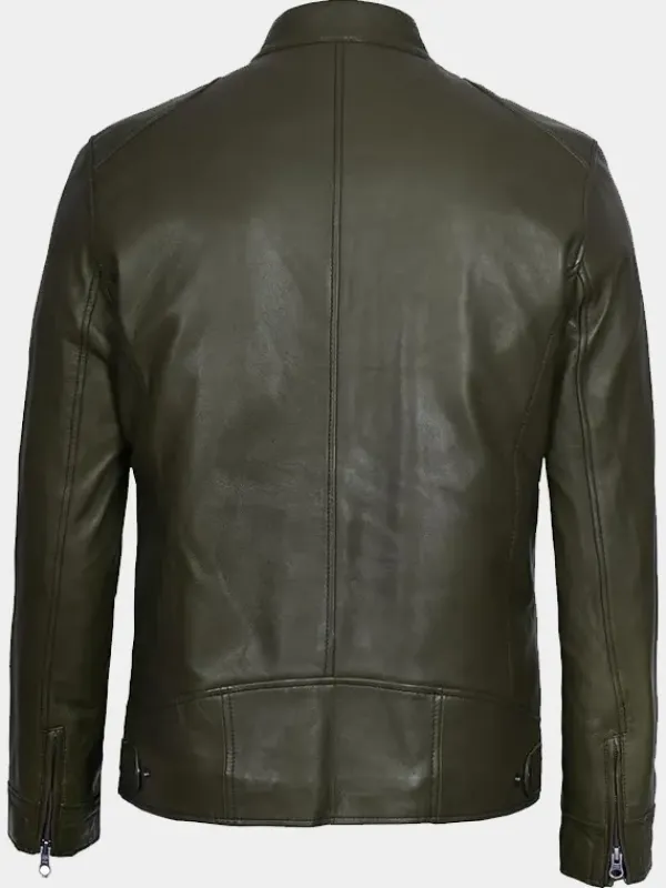 Asal Vision Cafe Racer Jackets | Biker Jackets | Declan Leather Jacket For Men Military Green