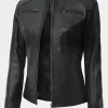 Asal Vision Black Jackets | Biker Jackets | Declan Women’s Motorcycle Leather Jacket Black