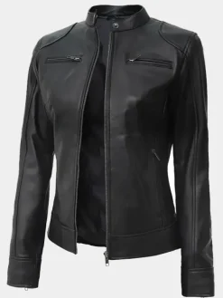 Asal Vision Black Jackets | Biker Jackets | Declan Women’s Motorcycle Leather Jacket Black