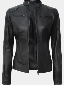 Asal Vision Black Jackets | Biker Jackets | Declan Women’s Motorcycle Leather Jacket Black