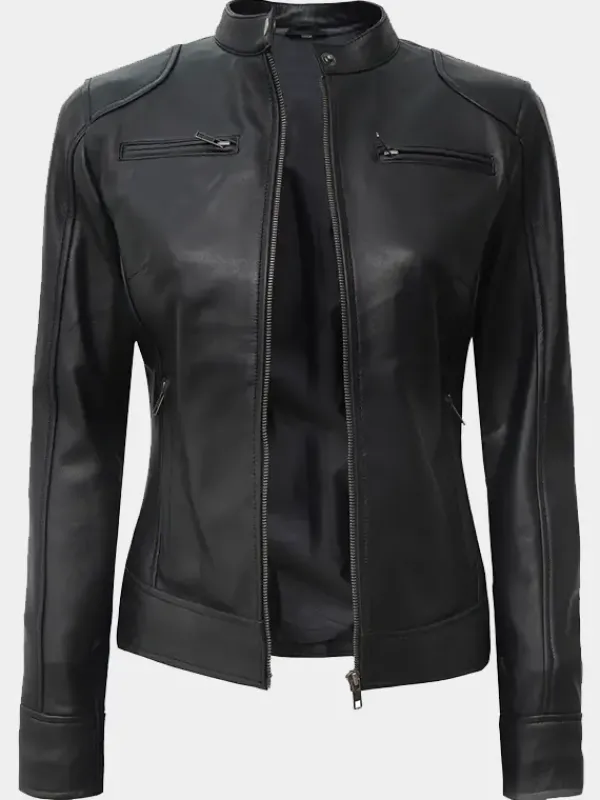 Asal Vision Black Jackets | Biker Jackets | Declan Women’s Motorcycle Leather Jacket Black