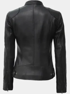 Asal Vision Black Jackets | Biker Jackets | Declan Women’s Motorcycle Leather Jacket Black