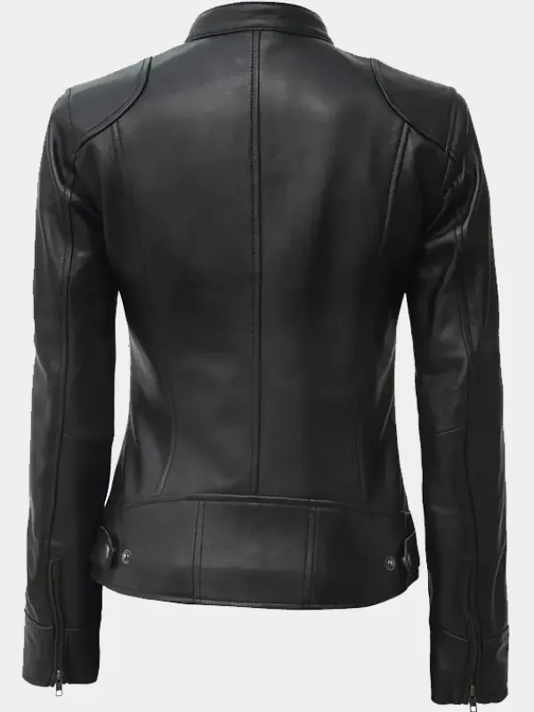 Asal Vision Black Jackets | Biker Jackets | Declan Women’s Motorcycle Leather Jacket Black