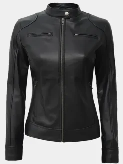 Asal Vision Black Jackets | Biker Jackets | Declan Women’s Motorcycle Leather Jacket Black