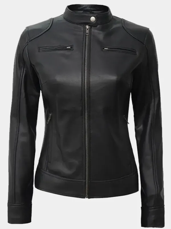 Asal Vision Black Jackets | Biker Jackets | Declan Women’s Motorcycle Leather Jacket Black