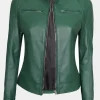 Asal Vision Biker Jackets | Leather Jackets | Declan Womens Cafe Racer Leather Jacket Green