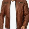 Asal Vision Brown Jackets | Cafe Racer Jackets | Dejan Mens Biker Fashion Leather Jacket Brown