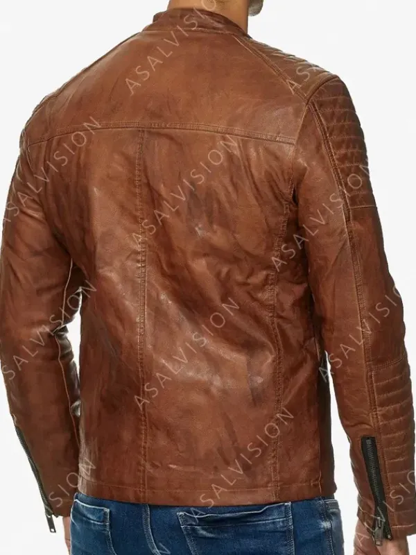 Asal Vision Brown Jackets | Cafe Racer Jackets | Dejan Mens Biker Fashion Leather Jacket Brown
