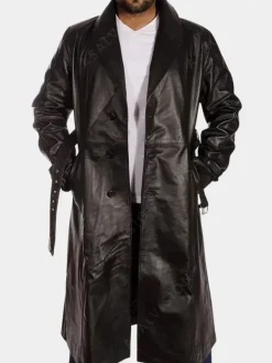 Asal Vision Leather Coats | Trench Coats | Dennis Leather Trench Coat Black