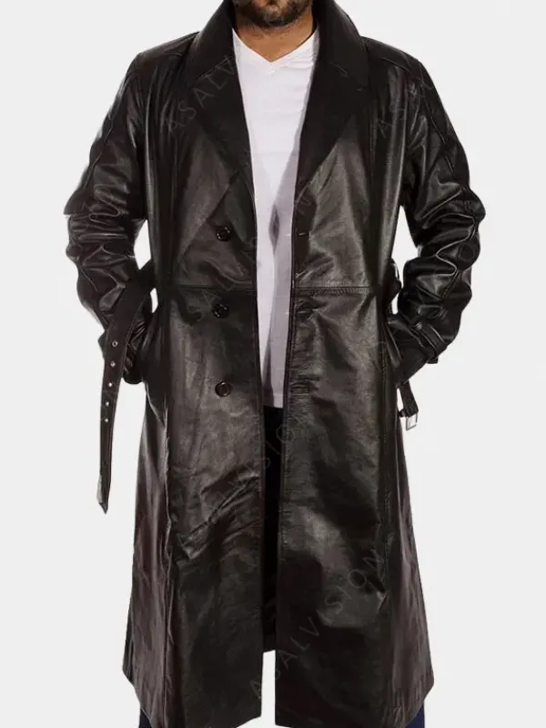 Asal Vision Leather Coats | Trench Coats | Dennis Leather Trench Coat Black