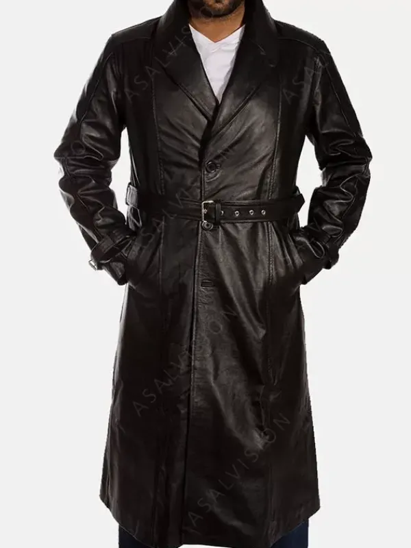 Asal Vision Leather Coats | Trench Coats | Dennis Leather Trench Coat Black