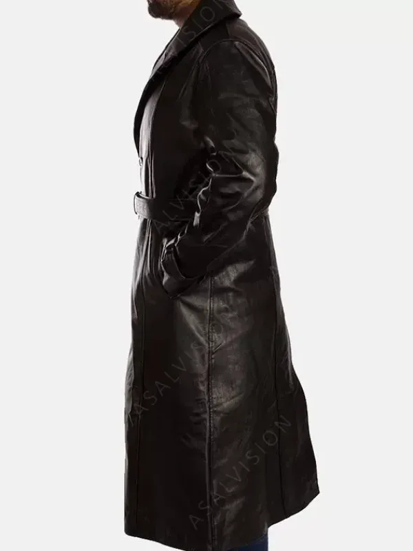 Asal Vision Leather Coats | Trench Coats | Dennis Leather Trench Coat Black