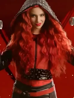 Asal Vision Leather Jackets | Descendants The Rise Of Red Hooded Jacket Red And Black