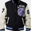 Asal Vision Varsity Jackets | Detroit Lions Eddie Murphy Varsity Jacket Black & White