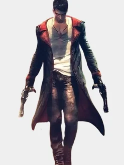 Asal Vision Men Coats | Devil May Cry 5 Dante Leather Black Coat Black And Red