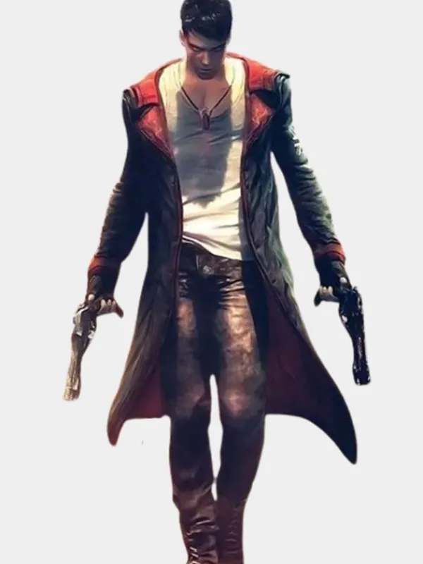 Asal Vision Men Coats | Devil May Cry 5 Dante Leather Black Coat Black And Red