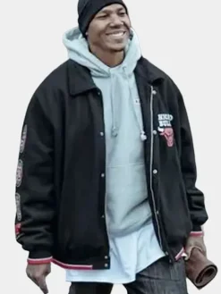 Asal Vision Cotton Jackets | Diamond Power Book IV Chicago Bull Varsity Jacket Black