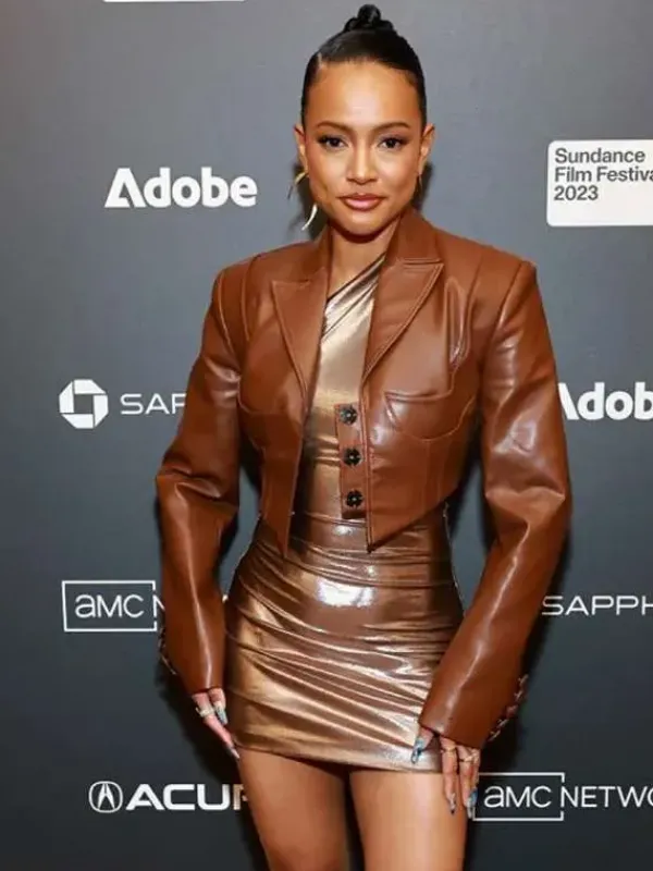 Asal Vision Brown Jackets | Leather Jackets | Divinity 2023 Karrueche Tran Leather Jacket Brown