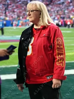 Asal Vision Cotton Jackets | Donna Kelce Super Bowl Jacket Red And Black